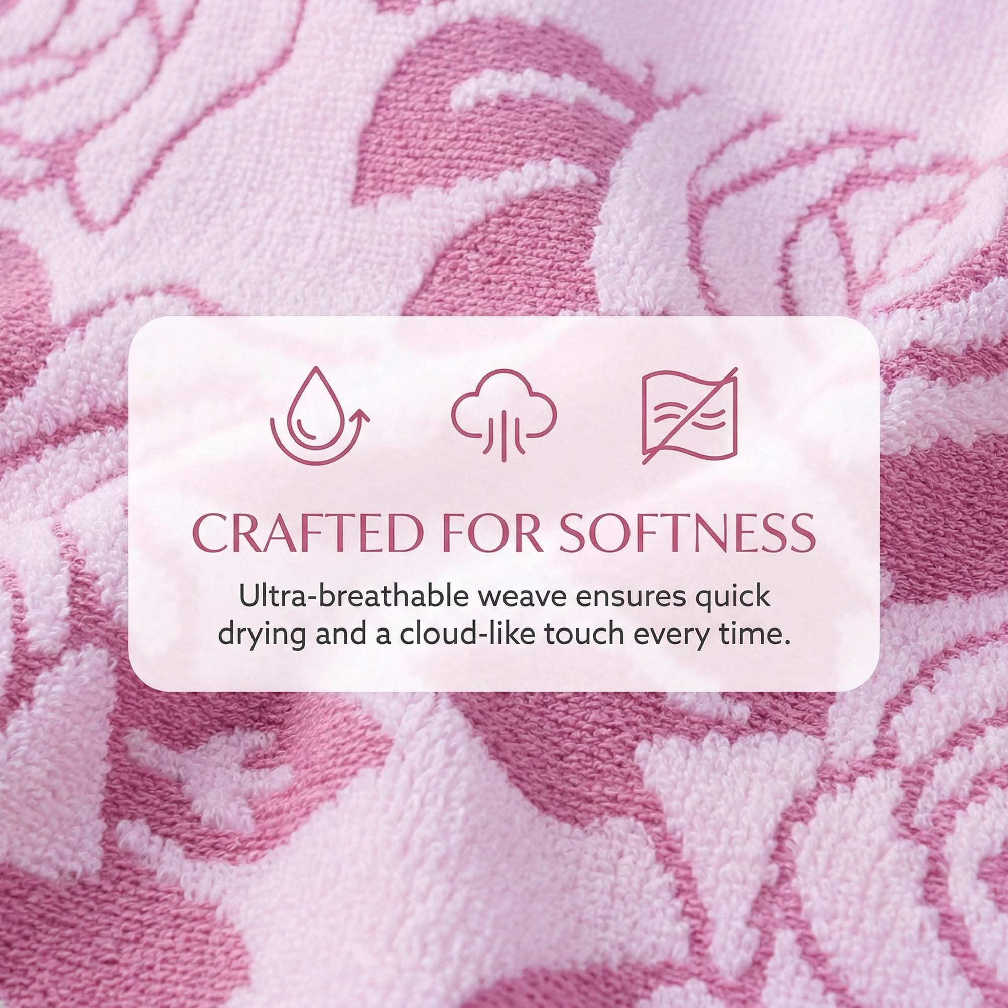 Unique Bargains 2 Pack Pure Cotton Rose Jacquard Hand Towels Pink 29" x 13"