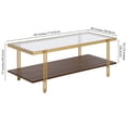 thumbnail image 5 of Evelyn&Zoe,ez 45" Wide Rectangular Coffee Table with MDF Shelf, Brass/Walnut, 5 of 7
