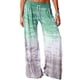 thumbnail image 1 of Pantalones Sueltos Pierna Ancha Cintura Alta Degradado Cordón Cinturón Ajustable Impresión Pantalones Casuales Verde XXL, 1 of 5