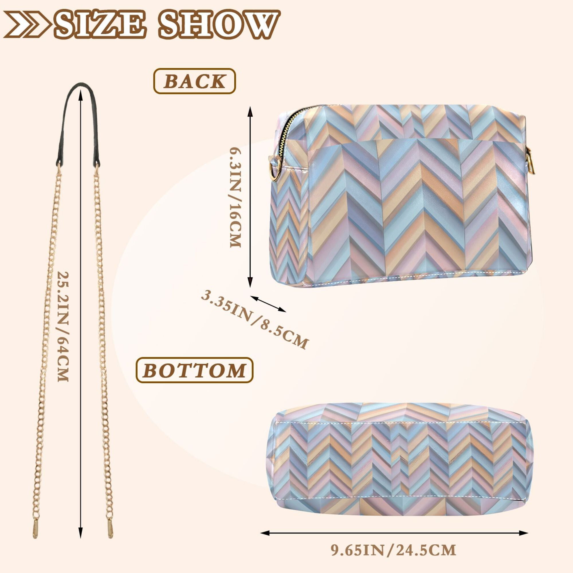 FORMRS Women Crossbody Purse with Chain Strap Vegan Leather Shoulder Handbag, Purple Geometric