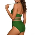 thumbnail image 5 of TaTaai Off-Shoulder Floral Bikini with Color Blocking, Women's Backless Strappy Swimsuit Featuring Removable Padding, Beach Set for Pool and Summer Gift, 5 of 5