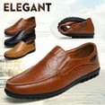thumbnail image 2 of Genuine Leather Men's Casual Shoes Loafers Moccasins Breathable Slip On Shoes, 2 of 10