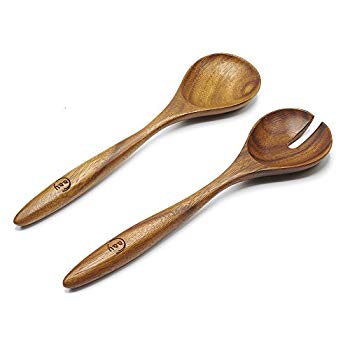 Wood Salad Server Set Wood Kitchen Utensil Salad Serving Set Cooking Gift Salad Servers Wooden Salad Servers Salad Servers Mesquite