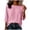 *Hot Pink, variant on VBVC Women's Cotton Linen 3/4 Sleeve Tops , Ladies' Crew Neck Striped Shirts , Casual Basic Tunic Blouses For Women, S-2XL