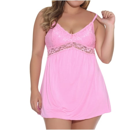 

Lingerie for Women Lace Babydoll Strappy Chemise V Neck Nightgown Sexy Sleepwear Nightdress Lounge Dress