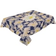 thumbnail image 2 of Spring Floral Rectangle/Square/Round Waterproof Tablecloths 60x102 inch Summer Daisy Botanical Rustic Blue Checkered Polyester Table Cloth Table Cover Tabletop for Wedding Party Dinner, 2 of 6