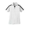 thumbnail image 5 of Port Authority Ladies Silk Touch Performance Colorblock Stripe Polo-M (White/ Black), 5 of 6