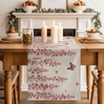 thumbnail image 2 of Table Runner 36 Inches Long for Kitchen Dining, Butterfly Flower Dresser Scarf Farmhouse, Dining Table Decorations for Wedding/Parties, Farmhouse Country Pink Floral on Linen 13 x 36 In, 2 of 8