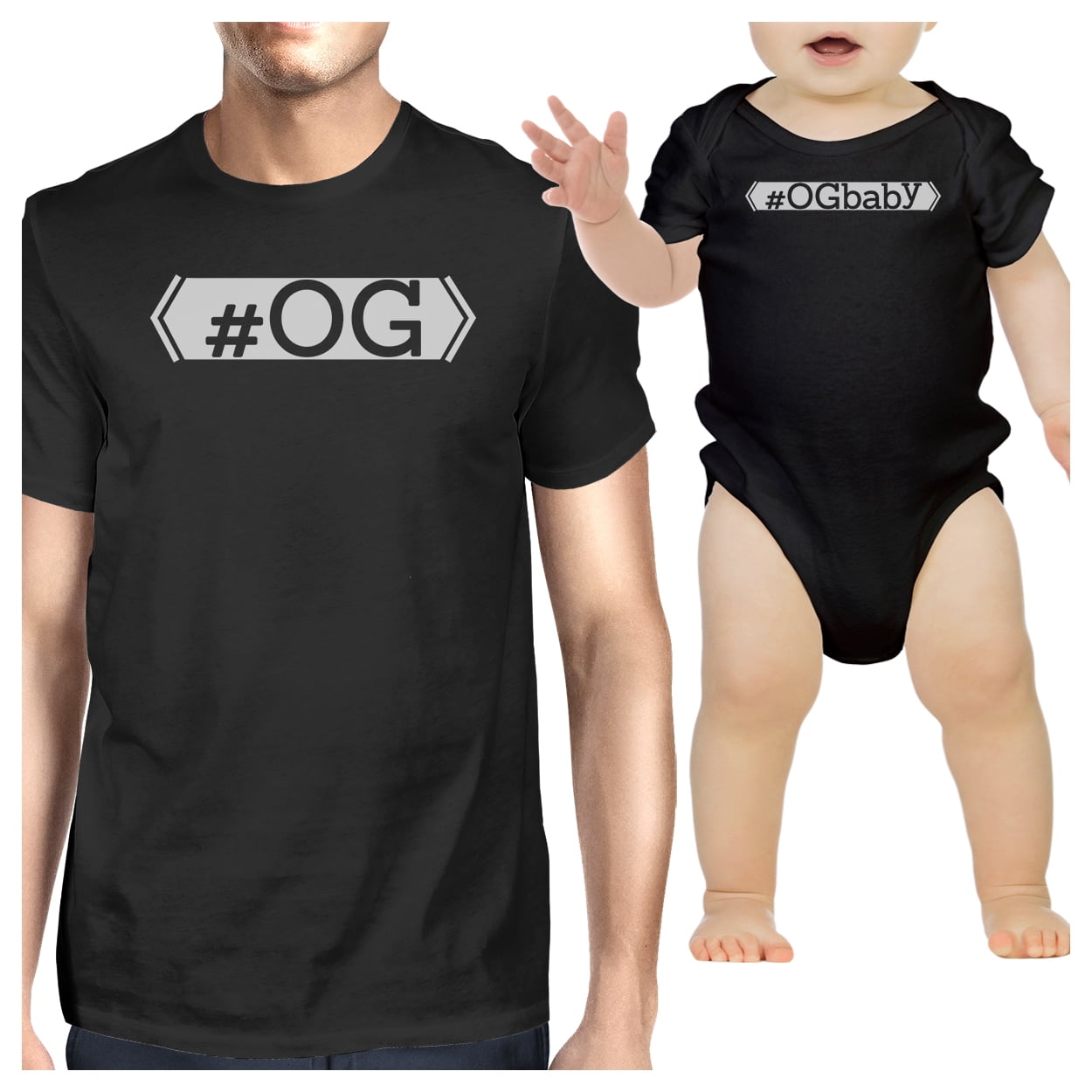 FULL Funny Cute Daddy and Baby Matching T-Shirt and Bodysuit Set ENERGY EMPTY 