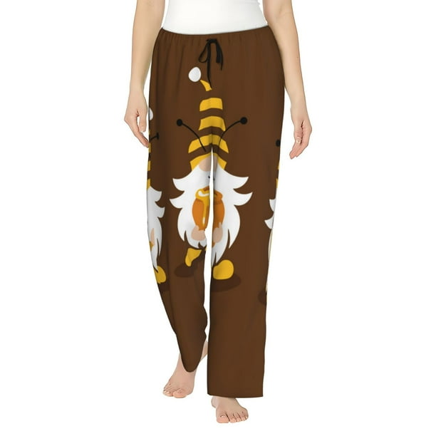Balery Gnomes With Honey Pantalones de pijama para mujer, pijamas ultraligeros, pantalones de estar por casa-Small