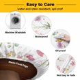 thumbnail image 3 of Elastic Fitted Round Tablecloth, Pink Spring Floral Waterproof Stretch Table Cover for 55"-60" Tables, Flowers Elegant Pastoral Leaves Washable Outdoor Tablecloths for Patio, Picnic, Camping, 3 of 9