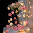 thumbnail image 4 of Cadena de luces LED de 1,5 m/4,92 pies con forma de rosa para colgar en el hogar, decoración para bodas, fiestas de San Valentín, recuerdos de boda, 4 of 5