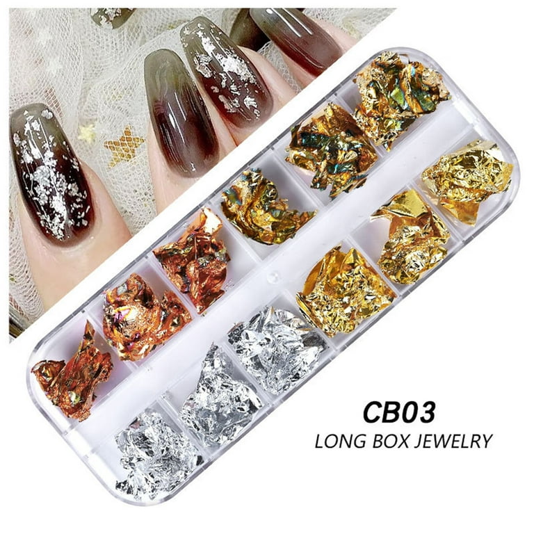 Nail Art Sticker Irregular Foils Paper Gold 3D Flakies DIY Nail Art  Decoration