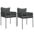 thumbnail image 2 of vidaXL 3 Piece Garden Dining Set with Cushions Poly Rattan and Steel, 2 of 5