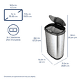 thumbnail image 3 of Nine Stars Automatic Kitchen Trash Can, 13 Gallon Stainless Steel, Motion Sensor Hands free Soft Close Lid Garbage Bin, Silver, 3 of 16