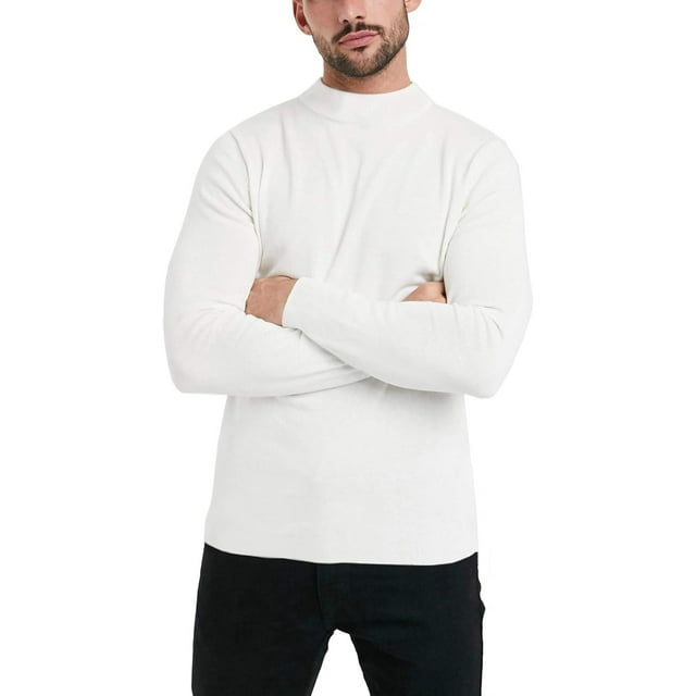 GHSDFBB Men Regular Fit Basic Lightweight Long Sleeve Pullover Top Mock Turtleneck T-Shirt