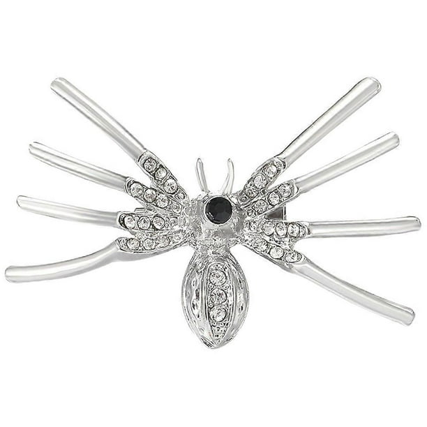 Stylish Rhinestone Pin Lapel Pin Gothic Style Women Clothes Accessory Silver 5.3x3.5cm Clothing Decoration 1Pcs