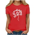 thumbnail image 6 of Neewe Womens Lover Heart Graphic Crewneck Shirt Valentines Funny Couple Matching Casual Short Sleeve Tee Tops, 6 of 8
