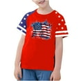 thumbnail image 2 of GERsome American Flag T-Shirts 4th of July Patriotic Short Sleeve Crewneck Color Block Tshirts for Unisex Kids Boys Girls, 9-10Years, 2 of 4