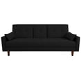 thumbnail image 2 of Sofá Cama Reclinable El Bazar Store Cancún Lino Negro Brazos Separados Respaldo Abatible, 2 of 7