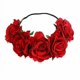 thumbnail image 1 of DNHCLL Corona de flores de rosas para mujeres y niñas, corona de pelo de rosas artificiales rojas con diadema, 1 of 5