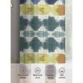 thumbnail image 3 of Navy Blue Green Sheer Curtains for Living Room Bedroom Abstract Art Geometric Sheer Curtains 108 Inch Long 2 Panels Set Light Filtering Curtain Window Treatments Drapes for Dining Room, 3 of 6