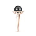 thumbnail image 3 of ANGARA Tahitian Cultured Pearl and Blue Diamond Ring in 14K Rose Gold for Women | June Birthstone, Birthday, Anniversary, Jewelry Gift for Women | Pearl Ring, 3 of 8