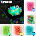 thumbnail image 4 of 50Pcs Pebbles Stone Glow In The Dark Decor For Aquarium Fish Tank Garden, 4 of 5