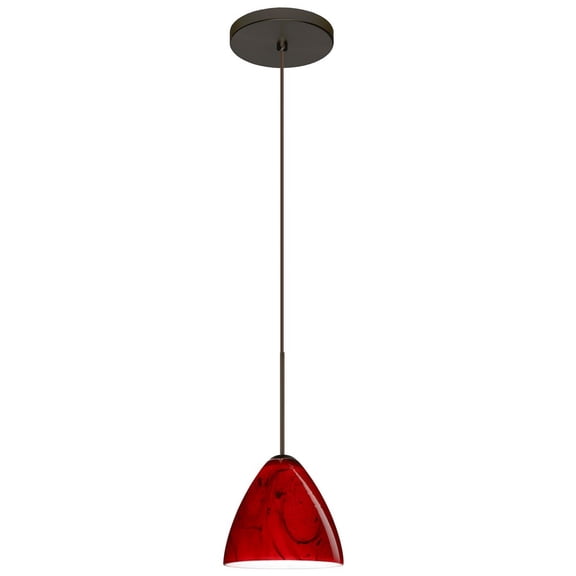 Besa Lighting - Mia-One Light Cord Pendant with Flat Canopy-5 Inches Wide by 10