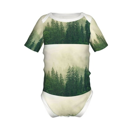 

Gaeub Fog Forest Print Infant Climbing Onesie Toddler Outfit Newborn Baby Bodysuit Baby Boy Girl Clothes -12 Months