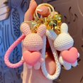 thumbnail image 2 of Bonito llavero de conejo de resina de dibujos animados, bonito llavero creativo exquisito para pareja, anillo, bolso, colgante, llavero con abalorio para mujer xuanjing unisex, 2 of 2