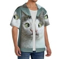thumbnail image 4 of Disketp Men's Hawaiian Funny Cat Print Shirts Button Down Holiday Beach Shirts-X-Large, 4 of 7