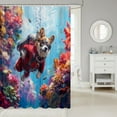 thumbnail image 2 of Erosebridal Funny Diving Dog Bathroom Curtain 72x78, Cute Pet Animal Bathroom Decor, Botanical Coral Home Decoration Waterproof, 2 of 5