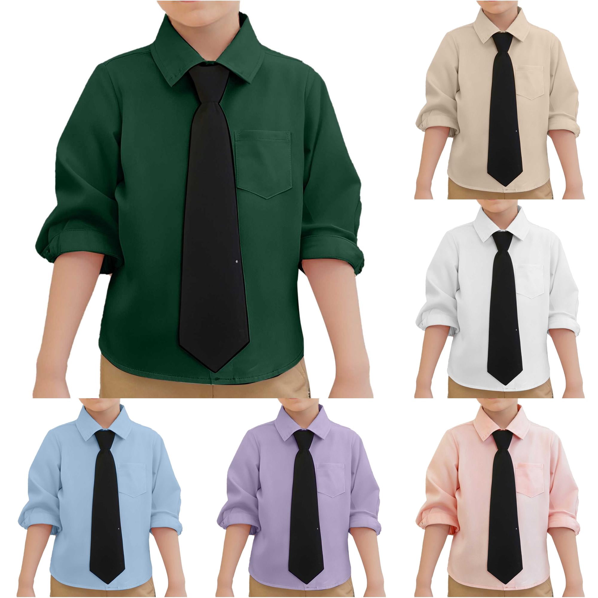NinXxx Toddler Kids Boys Long Sleeve Gentleman Lapel Button Shirt Green 3-4 Years