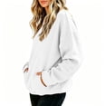 thumbnail image 4 of yillto Women's Sweatshirts Round Neck Long Sleeve Solid Color Loose Casual Fall Tops with Pockets for Ladies, 4 of 6