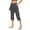 Dark Gray, variant on Women's Yoga Capris with Pockets - High Waist Elastic Casual Fit Wide Leg Pants for Lounge, Stretchy Comfy Cropped Trousers,Green S