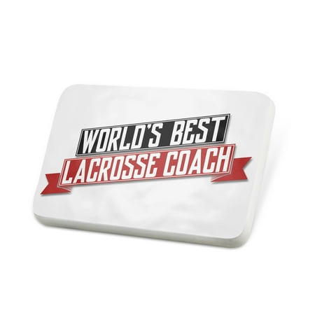 Porcelein Pin Worlds Best Lacrosse Coach Lapel Badge –