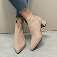 thumbnail image 6 of Roncen Women's Chunky Heel Ankle Boots - British Style Pointed Toe with Back Zipper & Low Heel for Autumn/Winter, 6 of 7