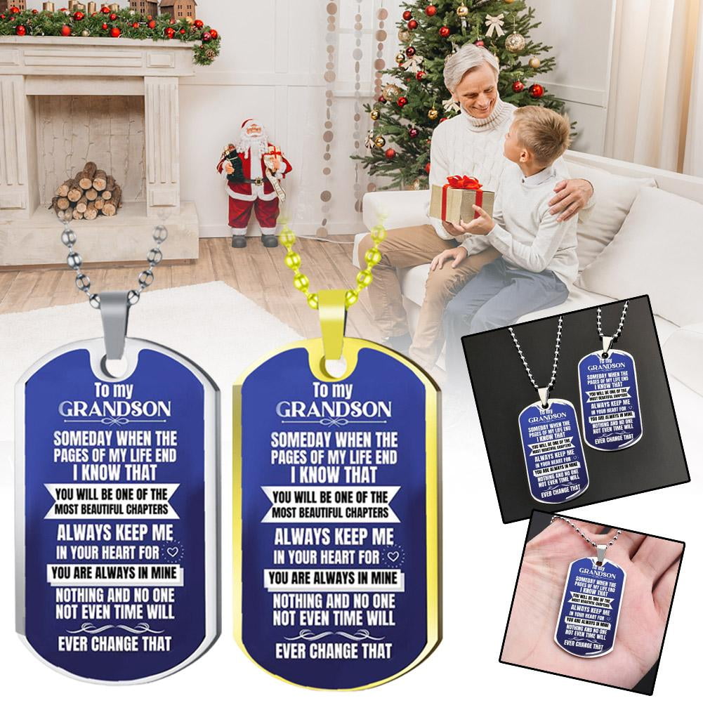 Dog tag necklace for grandson outlet