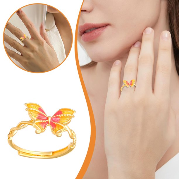 Anillo de oro ligero, diseño exquisito, versátil, para regalo