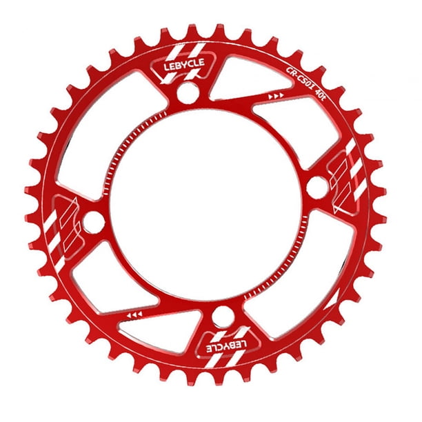 Plato 104BCD Plato Estrecho y Ancho CNC de aleación de Aluminio 7-11S Plato de Bicicleta de montaña, Buena compatibilidad, Metal Duradero y sin óxido Rojo 40T