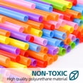 thumbnail image 2 of Uiz Merueh 100 PCS Flexible Plastic Drinking Straws, Long Colorful Disposable Bendy Party Fancy Straws, 2 of 7