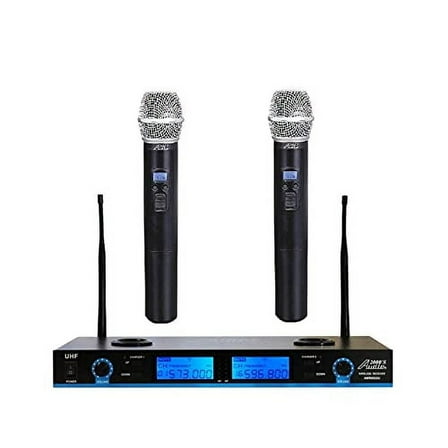 Audio 2000S WM6522 PLL Frequency Agile UHF Rechargeable Wireless System with Two Rechargeable Handheld Wireless Microphones