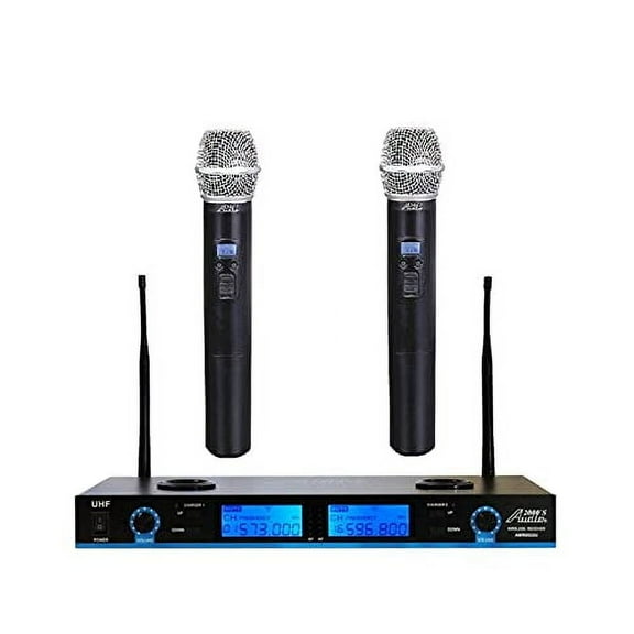 Audio 2000S WM6522 PLL Frequency Agile UHF Rechargeable Wireless System with Two Rechargeable Handheld Wireless Microphones
