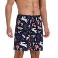 thumbnail image 2 of Sikiie Retro Rabbit Flower Mens Pajama Shorts, Lightweight Lounge Pant with Pockets Soft Sleep Pj Shorts for Men4X-Large, 2 of 6