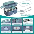 thumbnail image 4 of Fiambrera eléctrica Calentador de alimentos portátil de 60W, 12V 24V 110V para automóvil/camión/hogar con contenedor de 1,8 l Compartimento de 0,45 L (verde + azul real) Contenedor de 1.8L, 4 of 7