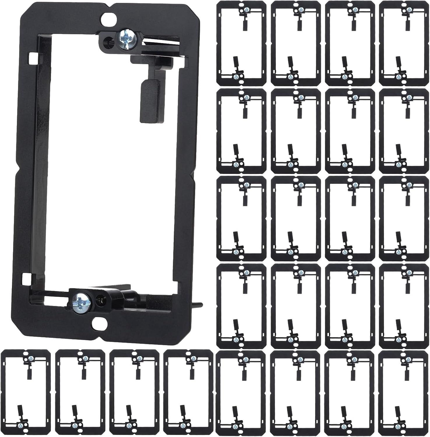 FEFEFW-25Pack Low Voltage Mounting Bracket for Cable Management Adjustable Wall Plate Bracket for Home Theater, HDMI, Network Cables, Speaker Wires Fits Drywall, Gypsum Board, and Paneling with Pass
