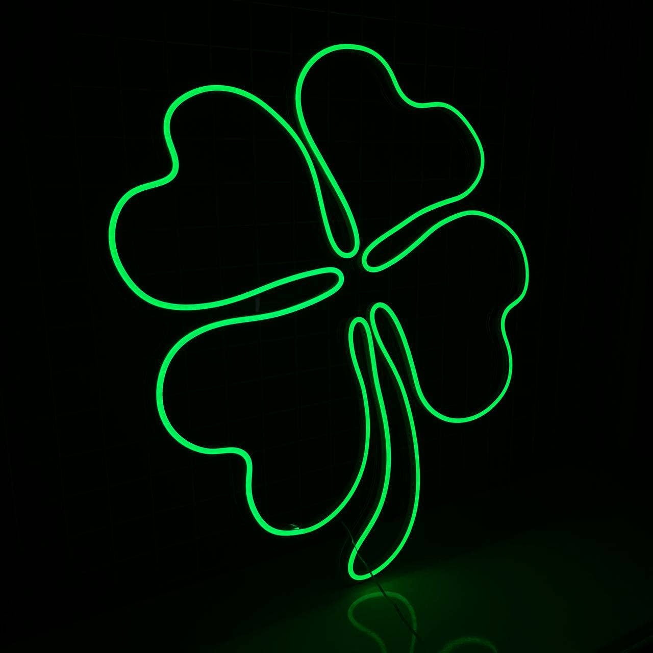 Glowneon Lucky Leaf Neon Sign, Plant Shop Decor