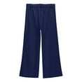 thumbnail image 3 of SGMVNU Girls Dress Pants Wide Leg For Girls Preppy Clothes Size 5-14 Years Comfortable School Outfit Cute Pants for Girl(Size 6-7 Years,Navy), 3 of 6