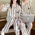 thumbnail image 4 of CAIYIER-Conjunto de pijamas para parejas, ropa de dormir con estampado de perro, a rayas, para amantes de las mujeres y los hombres, ropa de dormir de invierno, ropa de dormir Coreana de Navidad, 4 of 4